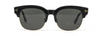 Front View of Tom Ford TF597-01D Harry Classic Sunglasses in Shiny Black Gold/Smoke Grey 53 mm