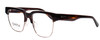 Profile View of Smith Optics COASTER Designer Blue Light Blocking Eyeglasses in Dark Havana Tortoise Brown Gold Unisex Square Full Rim Stainless Steel 53 mm