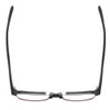 Top View of Smith Optics COASTER Designer Reading Eye Glasses with Custom Cut Powered Lenses in Matte Black Unisex Cateye Full Rim Stainless Steel 53 mm