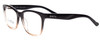 Profile View of Smith Optics CHASER Designer Single Vision Prescription Rx Eyeglasses in Black Peach Crystal Fade Unisex Cateye Full Rim Acetate 51 mm