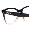 Close Up View of Smith Optics CHASER Designer Single Vision Prescription Rx Eyeglasses in Black Peach Crystal Fade Unisex Cateye Full Rim Acetate 51 mm