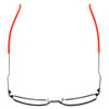 Top View of Smith Optics CASCADE Designer Reading Eye Glasses with Custom Cut Powered Lenses in Matte Black Coral Orange Unisex Rectangle Full Rim Acetate 58 mm
