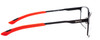 Side View of Smith Optics CASCADE Designer Blue Light Blocking Eyeglasses in Matte Black Coral Orange Unisex Rectangle Full Rim Acetate 58 mm