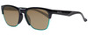 Profile View of Smith Optics HAYWIRE Designer Polarized Sunglasses with Custom Cut Amber Brown Lenses in Gloss Black Unisex Cateye Full Rim Acetate 55 mm