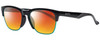 Profile View of Smith Optics HAYWIRE Designer Polarized Sunglasses with Custom Cut Red Mirror Lenses in Gloss Black Unisex Cateye Full Rim Acetate 55 mm
