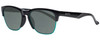 Profile View of Smith Optics HAYWIRE Designer Polarized Reading Sunglasses with Custom Cut Powered Smoke Grey Lenses in Gloss Black Unisex Cateye Full Rim Acetate 55 mm