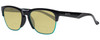 Profile View of Smith Optics HAYWIRE Designer Polarized Reading Sunglasses with Custom Cut Powered Sun Flower Yellow Lenses in Gloss Black Unisex Cateye Full Rim Acetate 55 mm