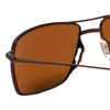 Close Up View of Smith TURNER Unisex Aviator Full Rim SunGlasses in Matte Copper/Amber Brown 59mm