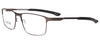 Profile View of Smith Optics CASCADE Designer Single Vision Prescription Rx Eyeglasses in Matte Dark Ruthenium Silver Unisex Rectangle Full Rim Stainless Steel 58 mm