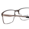 Close Up View of Smith Optics CASCADE Designer Single Vision Prescription Rx Eyeglasses in Matte Dark Ruthenium Silver Unisex Rectangle Full Rim Stainless Steel 58 mm