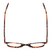 Top View of Eyebobs Barbee Q 2603 30 Designer Reading Eye Glasses with Custom Cut Powered Lenses in Orange Tortoise Havana Brown Ladies Cateye Full Rim Acetate 49 mm