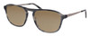 Profile View of Eyebobs Schmoozer 609 11 Designer Polarized Sunglasses with Custom Cut Amber Brown Lenses in Grey Tortoise & Gun Metal Unisex Square Full Rim Acetate 51 mm
