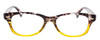 Front View of Calabria RE21645 Ladies 48mm Designer Reading Glasses in Black Brown Crystal Marble Lime Green Fade