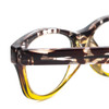 Close Up View of Calabria RE21645 Ladies 48mm Designer Reading Glasses in Black Brown Crystal Marble Lime Green Fade