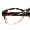 Close Up View of Calabria RE21645 Ladies 48mm Designer Reading Glasses in Brown Crystal Marble Pink Fade