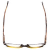 Top View of Calabria RE21645 Ladies 48mm Designer Reading Glasses in Black Brown Crystal Marble Lime Green Fade