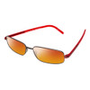 Profile View of Porsche Design P8125-D-57 Designer Polarized Sunglasses with Custom Cut Red Mirror Lenses in Dark Gun Metal & Red Unisex Rectangle Full Rim Titanium 57 mm