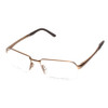 Profile View of Porsche Design P8213-A-55 Designer Progressive Lens Prescription Rx Eyeglasses in Antique Gold Unisex Rectangle Semi-Rimless Titanium 55 mm