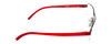 Side View of Porsche Design P8272-D-57 Designer Progressive Lens Prescription Rx Eyeglasses in Satin Black Gun Metal&Matte Red Unisex Square Semi-Rimless Titanium 57 mm