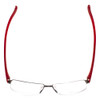 Top View of Porsche Design P8272-D-57 Designer Progressive Lens Prescription Rx Eyeglasses in Satin Black Gun Metal&Matte Red Unisex Square Semi-Rimless Titanium 57 mm