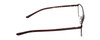 Side View of Porsche Design P8285-A-56 Designer Blue Light Blocking Eyeglasses in Satin Black Gun Metal&Matte Deep Red Unisex Square Full Rim Titanium 56 mm