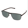 Profile View of Porsche Design P8285-A-56 Designer Polarized Reading Sunglasses with Custom Cut Powered Smoke Grey Lenses in Satin Black Gun Metal&Matte Deep Red Unisex Square Full Rim Titanium 56 mm