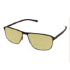 Profile View of Porsche Design P8285-A-56 Designer Polarized Reading Sunglasses with Custom Cut Powered Sun Flower Yellow Lenses in Satin Black Gun Metal&Matte Deep Red Unisex Square Full Rim Titanium 56 mm