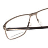 Close Up View of Porsche Design P8285-C-56 Designer Single Vision Prescription Rx Eyeglasses in Gun Metal Silver&Matte Grey Unisex Square Full Rim Titanium 56 mm
