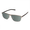 Profile View of Porsche Design P8285-C-56 Designer Polarized Reading Sunglasses with Custom Cut Powered Smoke Grey Lenses in Gun Metal Silver&Matte Grey Unisex Square Full Rim Titanium 56 mm