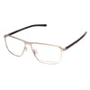 Profile View of Porsche Design P8285-D-56 Designer Single Vision Prescription Rx Eyeglasses in Gun Metal Silver&Matte Black Unisex Square Full Rim Titanium 56 mm