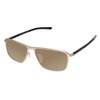 Profile View of Porsche Design P8285-D-56 Designer Polarized Sunglasses with Custom Cut Amber Brown Lenses in Gun Metal Silver&Matte Black Unisex Square Full Rim Titanium 56 mm
