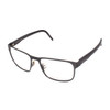 Profile View of Porsche Design P8291-A-55 Designer Progressive Lens Prescription Rx Eyeglasses in Gun Metal Grey&Gloss Black Unisex Square Full Rim Titanium 55 mm