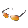 Profile View of Porsche Design P8291-A-55 Designer Polarized Sunglasses with Custom Cut Red Mirror Lenses in Gun Metal Grey&Gloss Black Unisex Square Full Rim Titanium 55 mm