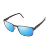 Profile View of Porsche Design P8291-A-55 Designer Polarized Sunglasses with Custom Cut Blue Mirror Lenses in Gun Metal Grey&Gloss Black Unisex Square Full Rim Titanium 55 mm