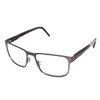 Profile View of Porsche Design P8291-B-55 Designer Reading Eye Glasses with Custom Cut Powered Lenses in Gun Metal Grey&Marble Horn Black Unisex Square Full Rim Titanium 55 mm