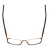 Top View of Porsche Design P8291-C-55 Designer Reading Eye Glasses with Custom Cut Powered Lenses in Satin Brown&Matte Marble Horn Unisex Square Full Rim Titanium 55 mm