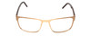 Front View of Porsche Design P8291-D-55 Designer Reading Eye Glasses with Custom Cut Powered Lenses in Satin Copper&Gloss Brown Marble Horn Unisex Square Full Rim Titanium 55 mm