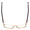 Top View of Porsche Design P8291-D-55 Designer Reading Eye Glasses with Custom Cut Powered Lenses in Satin Copper&Gloss Brown Marble Horn Unisex Square Full Rim Titanium 55 mm