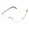 Profile View of Porsche Design P8310-B-52mm Semi-Rimless Reading Glasses Satin Silver&Matte Grey