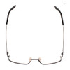 Top View of Porsche Design P8310-D-52 Designer Reading Eye Glasses with Custom Cut Powered Lenses in Gun Metal&Matte Black Unisex Rectangle Semi-Rimless Stainless Steel 52 mm