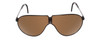 Front View of Porsche Design P8480-C-66 mm Folding Aviator Sunglasses Satin Black/Amber Brown