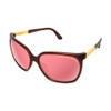 Profile View of Porsche Design P8589-B-60mm Cateye Sunglasses Burgundy Gold/Rose Red Pink Mirror