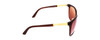 Side View of Porsche Design P8589-B-60mm Cateye Sunglasses Burgundy Gold/Rose Red Pink Mirror