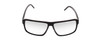 Front View of Porsche Design P8634-A-57 mm Unisex Square Sunglasses Gloss Black/Silver Mirror