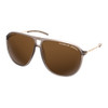 Profile View of Porsche Design P8635-C-61mm Aviator Sunglasses Matte Smoke Grey&Gold/Amber Brown
