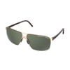 Profile View of Porsche Design P8645-B-60 mm Aviator Sunglasses in Copper Gold&Matte Black/Green