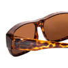 Close Up View of Calabria 9011POL Medium Polarized Fitover Sunglasses in Gloss Cheetah Gold&Brown