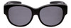 Front View of Calabria 9016 Medium/Large Polarized Fitover Sunglasses Gloss Black & Smoke Grey
