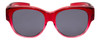 Front View of Calabria 9016 Medium/Large Polarized Fitover Sunglasses in Crystal Red Fade&Grey