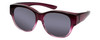 Profile View of Calabria 9016 Medium/Large Polarized Fitover Sunglasses in Purple Wine Fade&Grey